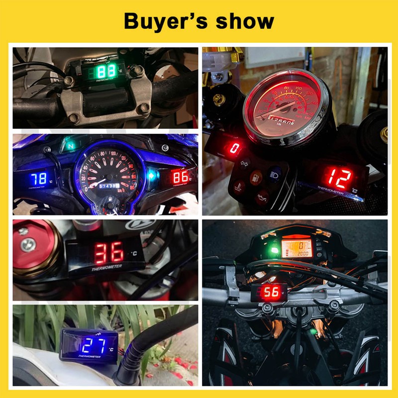 Universal LCD Motorcycle Voltmeter Ultra Thin Waterproof Voltmeter with Left