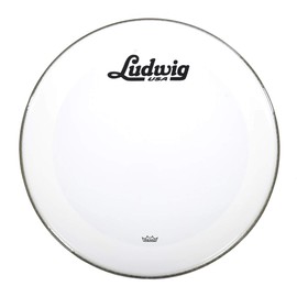 Ludwig Bass Drum Logo Head | 22" Powerstroke 3 Smooth White w/Script Logo | LW1222P3SWV