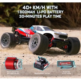 STREETSTAR 1/16 Scale All Terrain RC Car, 40KPH High Speed 4WD Electric Vehicle with 2.4 GHz Remote Control, Waterproof, 1800mAh Li-Po, 30+ Min Playtime - TR-16 Purple.