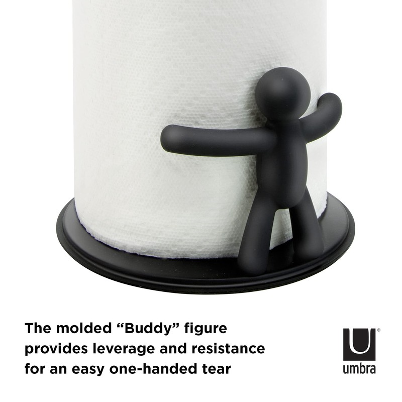 Umbra Buddy Counter Top Paper Towel Holder, Black, 11 x