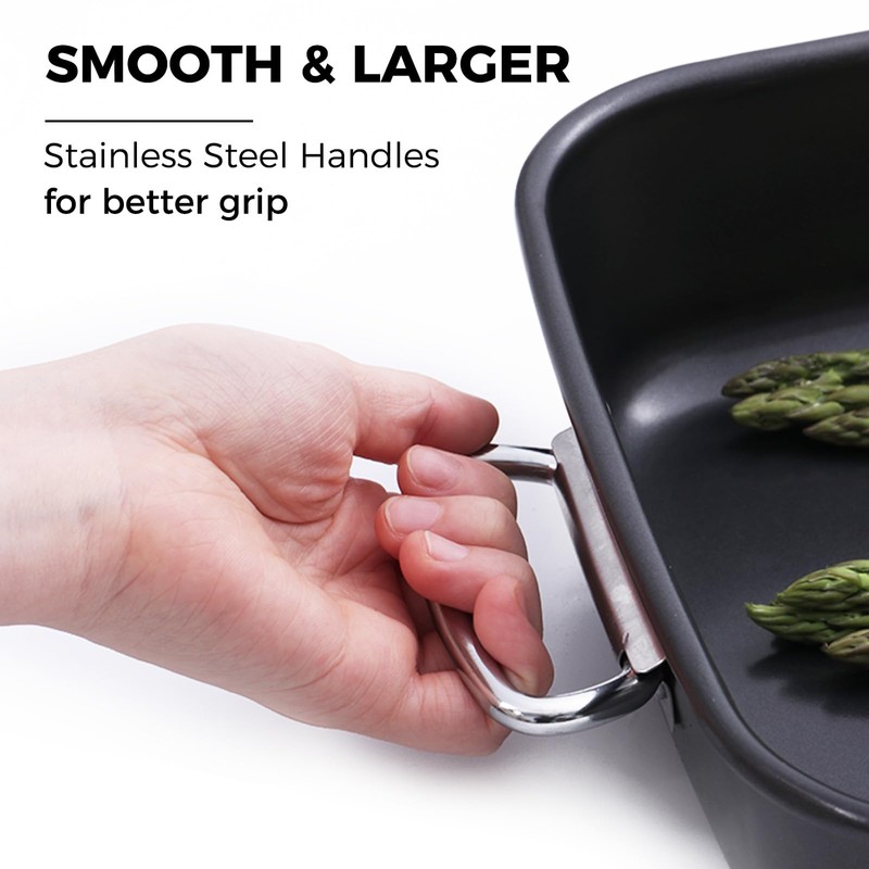 HONGBAKE Lasagna Pan 3 Inch Deep, 15x10" Baking Pan for