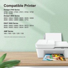 65XL 65 Ink Cartridges Black/Color Combo Pack | 2-Pack | for HP Ink 65 65 XL | Works for HP Deskjet 3700 3755 3752 3772, Envy 5055 5058 5052 5032 5000 Series | T0A36AN