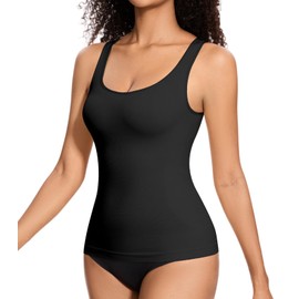 ONEW Women's Slimfit Vest Comfortable Tummy Control Shapewear Tank Top Shaping Compression Tank Top Comfortable Body Shaper, black