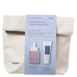 Korres Daily Routine for Super Radiant Skin, 30ml & Foaming Cream Cleanser, 20ml