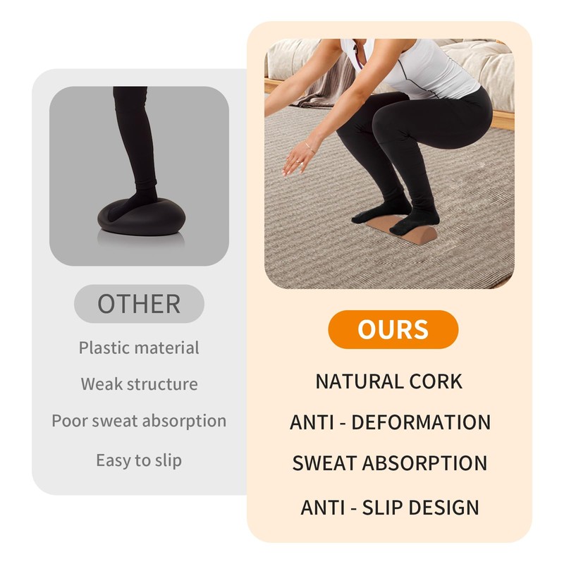 Craftspire Cork Balance Board Ankle Stability Trainer, Textured Natural Cork
