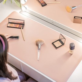 Makeup Mat for Vanity Top Protector, Cover Work Table Waterproof, Oilproof Dustproof Smooth and Soft, Pink 31.5" x 15.7" from NemoHome