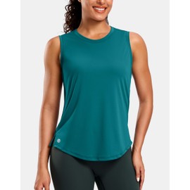 G Gradual Women's Sleeveless Workout Tops Lightweight High Neck Tennis Yoga Shirts Running Athletic Tank Tops for Women(Teal,S)