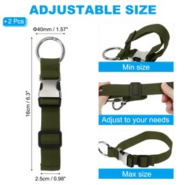 PATIKIL Add A Bag Luggage Straps, 2 Pcs Adjustable Suitcase Belt, Travel Accessories Metal Buckle for Connecting Your Luggage Jacket, Dark Green