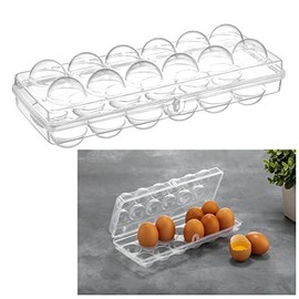 Portable 12 EGG TRAY -Egg Holder Egg Container, Lid Prevents Rolling, Safely Store Eggs for Refrigerator, Caravans, Kitchen, Commercial (12 Part EGG Tray)