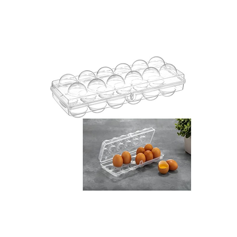 Portable 12 EGG TRAY -Egg Holder Egg Container, Lid Prevents