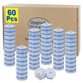 60pcs Disposable Toilet Bowl Wand Refills for Clorox,Replacement Brush Heads Compatible With Most Toilet Bowl Wand Refill System,Upgrade Fiber Cleaner Heads for Closestool Cleaning