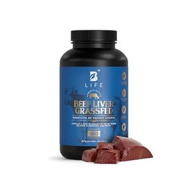 Hígado Vacuno de Res de Nueva Zelanda alimentada con pasto 180 Cápsulas 1400 mg por porción. Ingredientes 100% Naturales. Beef Liver Grassfed B Life