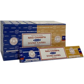 Nagchampa Divine Karma Satya Combo Incense Sticks with JRose Incense Sticks, 15g Box, Pack of 3
