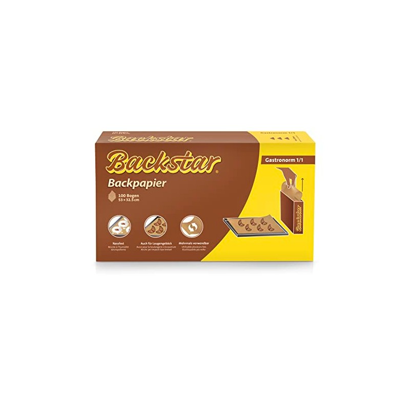 Backstar 100 Professional Sheets of Baking Paper Gastronorm 1/1 53