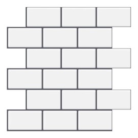 WoStick Peel and Stick Wall Tiles, 1.6 mm Thick, 10 Sheets, Subway Design, Splash Guard Tiles for Kitchen, 30.5 x 30.5 cm