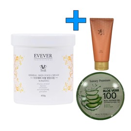 Eveever Herbal Green Tea & Vita C Nutrition Cream Large Capacity 450g+Soothing Gel 300ml+Cleansing Foam 100ml / 이브에버 허벌 녹차&비타C 영양크림 대용량 450g+수딩젤 300ml+클렌징 폼 100ml