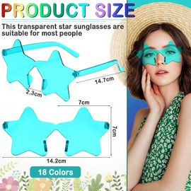 ZZXLOPEZ Party Glasses, Pack of 18 Magic Colours Party Glasses, Hippie Glasses, Transparent Candy Colour Sunglasses for Beach Decorations, Party Accessories, Photo Props, Adults and Children