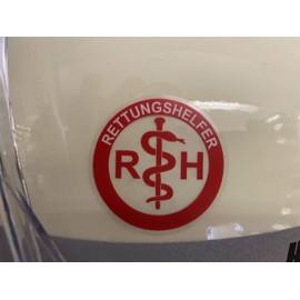 2 x Helmet Stickers Rescue Aid Fire Brigade Helmet Sticker