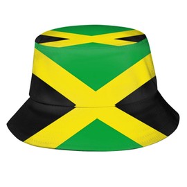 Jamaica Flag Bucket Hat Outdoor Jamaican Sun Hat Packable Fisherman Cap for Men Women Teens