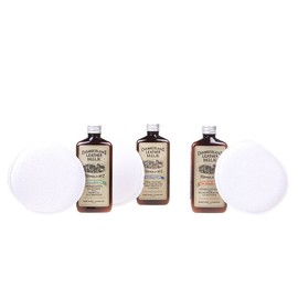 Leather Milk Leather Restoration Kit. Leather Cleaner, Conditioner, and Water Protector - No. 1-3 Leather Care Kit - All Natural, Non-Toxic. 2 Sizes. Made in The USA. Includes 3 Restoration Pads!