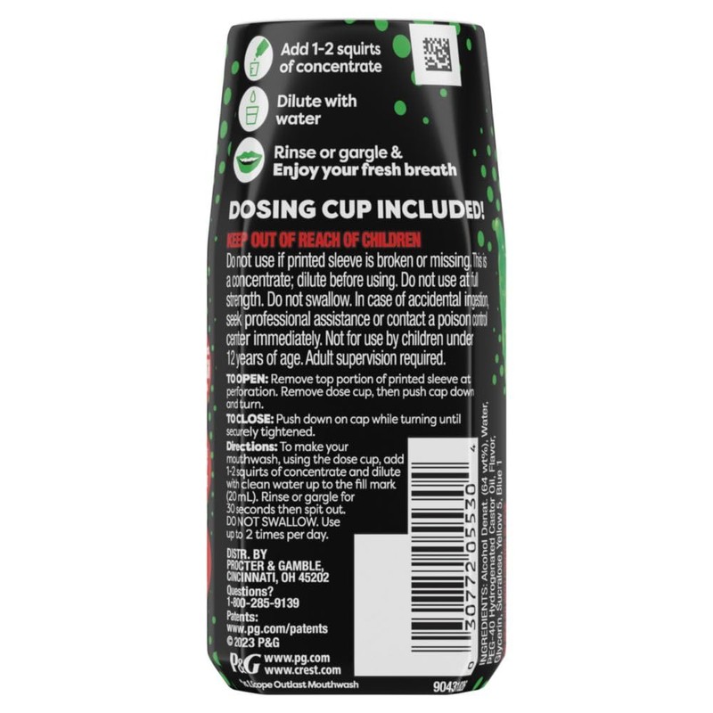 Crest Scope Squeez Mouthwash Concentrate, Original Mint Flavor, 50mL Bottle,