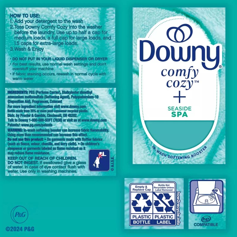 Downy Comfy Cozy In-Wash Laundry Scent Booster Beads, Seaside Spa
