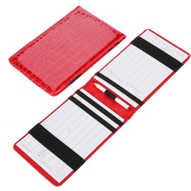 Leather Golf Scorecard Holder, Golf Score Counter Keeper Card Holder (Red)