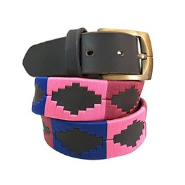 Carlos Diaz Mens Womens Premium Unisex Brown Leather Embroidered Designer Polo Belt (95 cm/ 36-38 Inches)