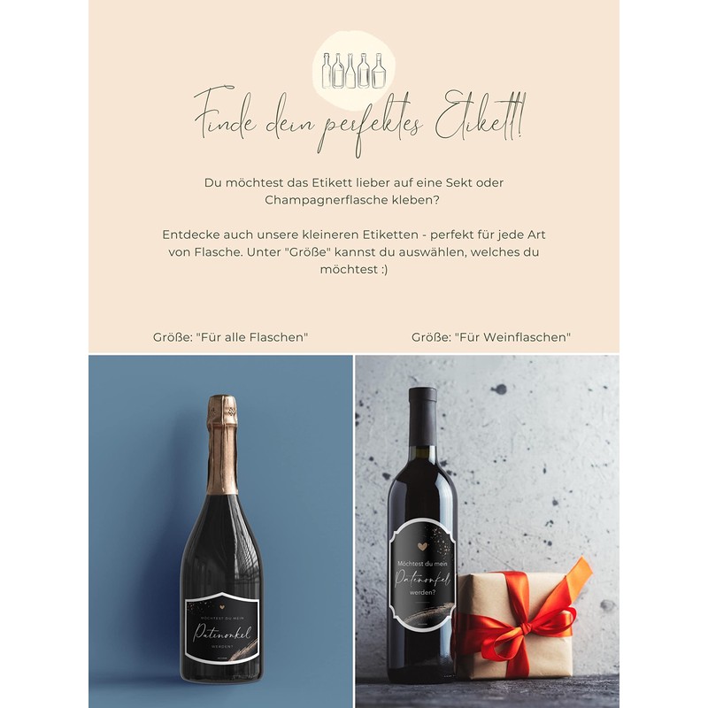 JoliCoon Bottle Label Godfather Ask – Willst du mein Patenonkel