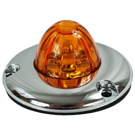 Legendary 1-1/2 Inch Watermelon Light W/ Flat Bezel-Amber LED / Amber Glass Lens