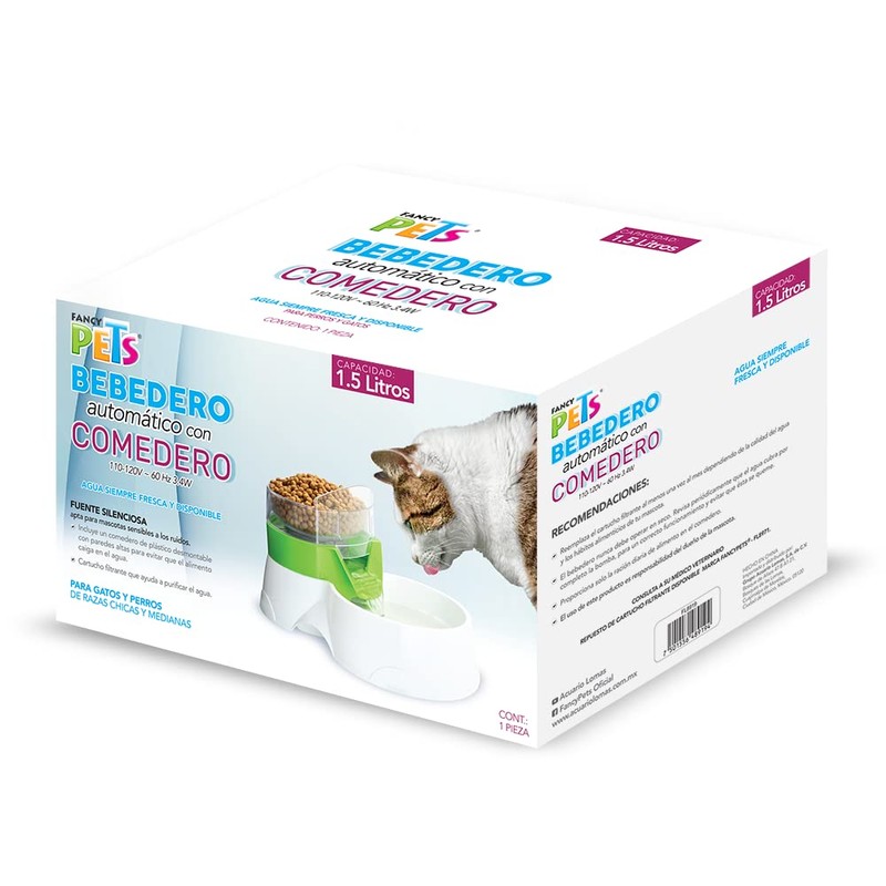 Fancy Pets Bebedero Automático con Comedero para Perro o Gato