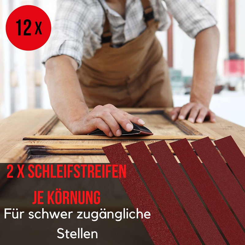 KSP-Tec │Pack of 60 Sandpaper Triangle Sanders + 12 Sanding