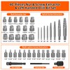 UYECOVE 40 Pcs Screw Extractor Set, 2-in-1 Hex Head Multi-Spline