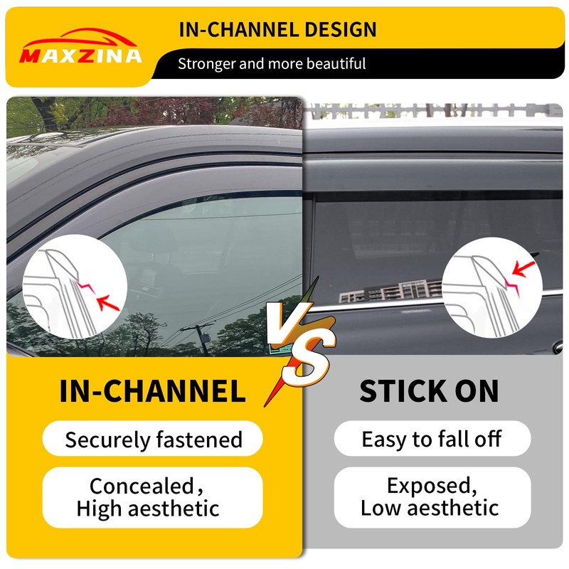 Maxzina Visor Rain Guards Compatible with 2023-2025 2026 Honda Pilot