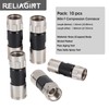 RELIAGINT 10 Pack RG6 Coax Connectors, 75 Ohm F Connector,