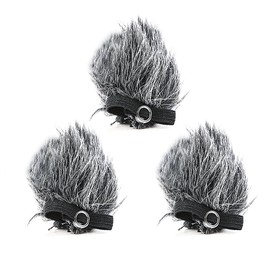 CKMOVA FW-1 Furry Windscreen Dead Cat for Lavalier Microphones 3-Pack Hairy
