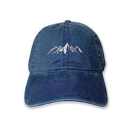 USmania Mountains Embroidered Washed Cotton Cap hat Embroidered Cap Baseball Cap dad Cap (Navy)