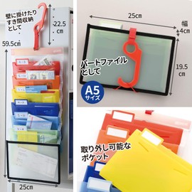 Esselte Wall Pocket Sorting File, rainbow