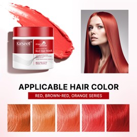 Karseell Karseell Color Depositing Red Hair Mask Color Boosting Conditioner, Hydrates and Enhances Red Tones for Color-Treated Hair 500ml 16.9floz