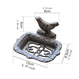 ＫＬＫＣＭＳ Soap Dish Bird Ornament Retro Design Soap Holder for Home Countertop Garden