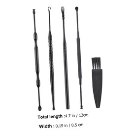 OHPHCALL Set 5pc Ear Cleaning Kit Spiral for Earwax Removal Non-Slip Handle Elegant Storage Box for Family Use