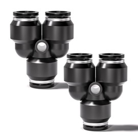Innfeeltech 20 Pcs 8mm Black Splitter Push to Connect Pneumatic Fitting Quick Release Pneumatic Connectors