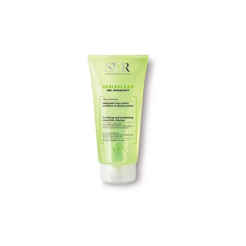 SVR Sebiaclear Gel Limpiador Facial 200ml Hipoalergnico Sin Parabenos