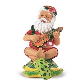 Island Heritage Strumming Santa on Honu Ornament
