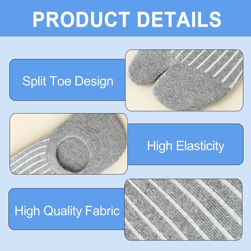 Hybursky Tabi Flip Flop Socks for Men 3 Pairs Cotton