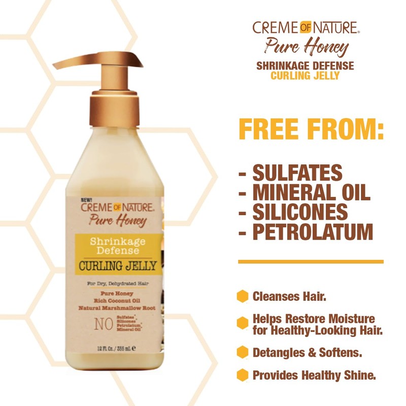 Creme of Nature Curling Jelly, Pure Honey, Coconut Oil and
