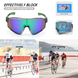 Gafas de sol deportivas polarizadas para hombre mujer, conducción, pesca, ciclismo, bicicleta de montaña, protección UV400 (Jadeíta cristal)
