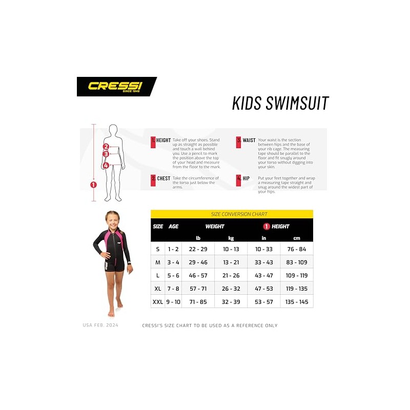 Cressi Unisex-Youth Long Sleeves, Black/Lime, Small