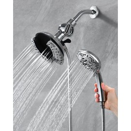 INAVAMZ 2-in-1 Filtered Shower Head with Handheld: Dual Shower Heads with Rain Shower & Handheld Shower Head, 10-Mode Detachable Shower Head with Massage Spray, Shower Trim Systems
