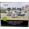 Fusion Gourmet 5 Piece Stainless Cookware Set, 2 Saucepans, 1 Dutch Oven, 2 Lids